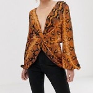 Twist front blouse